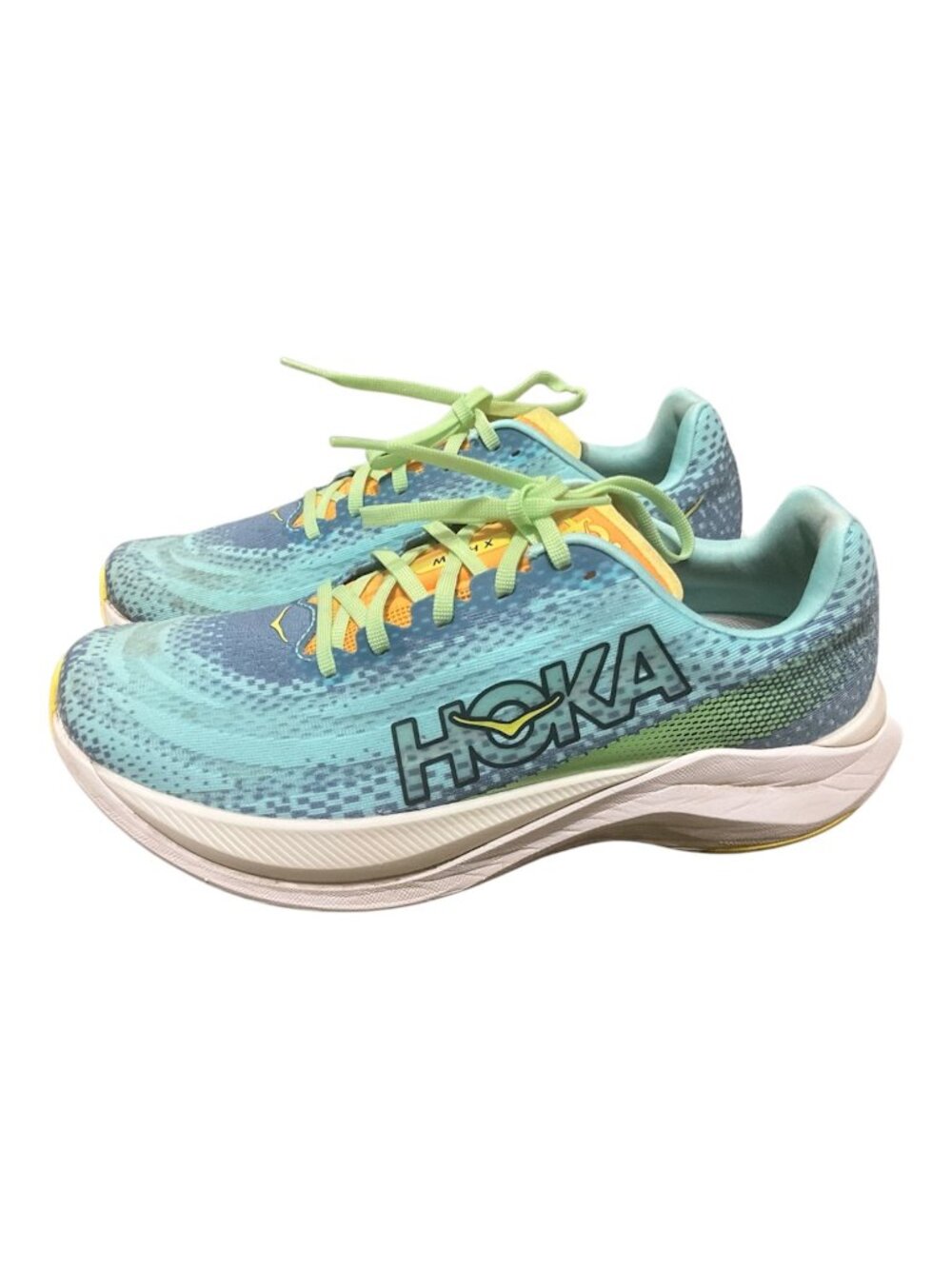Hoka One One Carbon X 3  Mens size 11.5D Running Shoes Blue/Yellow